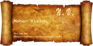 Neher Vivien névjegykártya